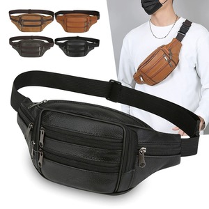 Men's Waist Bag Genuine Leather Large Capacity Multi Layer Crossbody Bag For Outdoor Everyday Use - Product Image 1