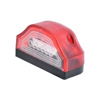 Lumière de plaque d'immatriculation à 6 LED, boîtier rouge, 12V 24V, montage en surface, camion, remorque, camionnette, caravane, étanche