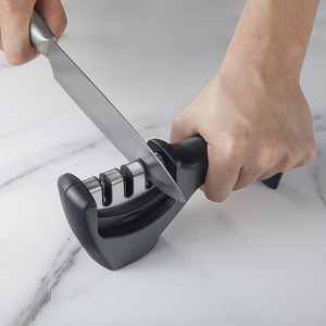 Wholesale Black 3 Stages Type Quick Sharpening <b>Tool</b> Knife <b>Sharpener</b> Handheld Multi Function With Non Base Kitchen Knives - Product Image 6