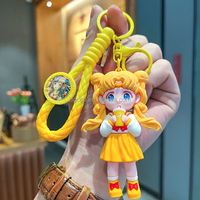 Directo de fábrica al por mayor 3D Sailor Moons Anime Tsukino Usagi personaje llavero suave PVC goma llavero