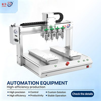 Machine de distribution de colle automatique à double plateforme haute efficacité avec 4 buses
