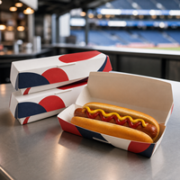 Boîtes à hot-dogs personnalisées épaissies imprimées en gros, contenants à collation jetables robustes et résistants à la graisse, vente directe d'usine