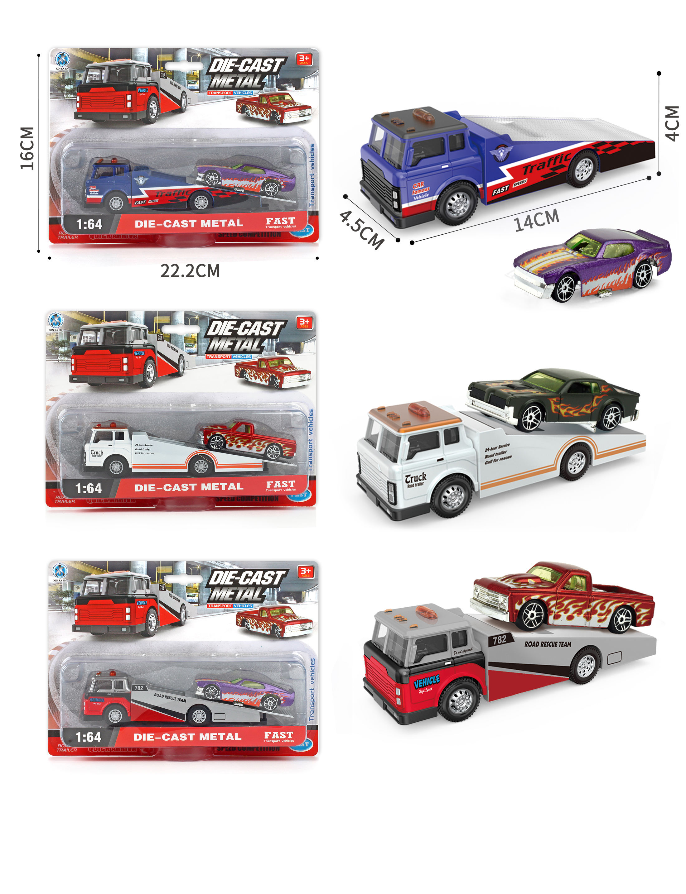 Diecast Alloy Truck Toy Car Model Removable Engineering Transport