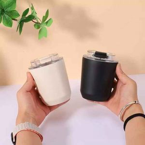 Minimalist Stainless Steel Tumbler <b>Double</b> <b>Wall</b> Vacuum Insulated With Lid Travel Cup Round Cream Color - Product Image 4