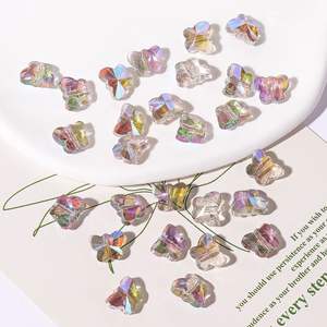 Nouveau cristal verre perforé à la main bricolage Bracelet placage UV trou Vertical papillon perles acryliques - Product Image 3