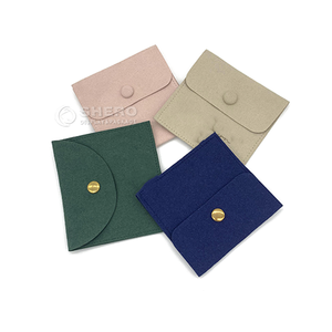 Shero Microfibra Bolsas de joyería Sobre de algodón personalizado Bolsa de joyería Bolsas de joyería de terciopelo personalizadas con botón - Product Image 5