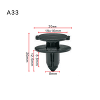 A33 Noir Pneu de secours Rivet aveugle Clips de voiture