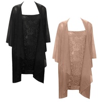 Robes de mère de la mariée élégantes de grande taille 5XL ensembles de deux pièces formels tenues de demoiselle d'honneur robes de soirée en dentelle robe de mariée