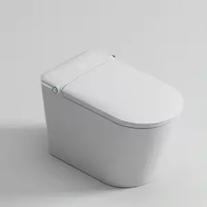 新设计自动一体式细长智能马桶浴室马桶智能坐浴盆WC带遥控器