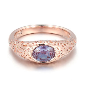 Oval Cut Alexandrite <b>Ring</b> with 18K 14K 10K Rose Gold Custom <b>Ring</b> Design High Jewelry Solid Gold Jewelry <b>Couple</b> <b>Set</b> for Women - Product Image 3