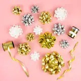 High Tenacity Double Face Grosgrain <b>Ribbons</b> Glitter Printed Polyester with Wired Edges for Gift Packaging & Home Decor - Product Image 4