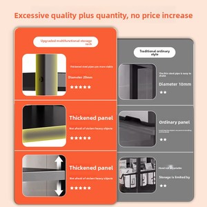 Multi-Layer Metal Kitchen Rack Floor-Standing Vegetable Basket Storage Multi-Functional <strong>Microwave</strong> Oven <strong>Shelf</strong> for Kitchen - Product Image 3