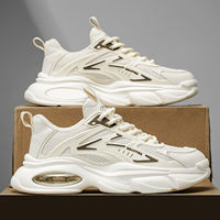 Sneakers Chunky Élevées pour Hommes |   Tige en maille respirante |   Chaussures de course athlétiques décontractées tendance, toutes saisons, à semelle souple et épaisse