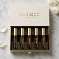 Ensemble professionnel portable de mini-parfums en flacon de verre 1ml 1.5ml 2ml 5ml 10ml, flacon de parfum rechargeable avec bouchon doré et boîte