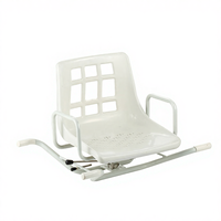 MDK FB025 Chaise de douche et de bain moderne et légère, pivotante à 360°, avec dossier et accoudoirs réglables en largeur, aide au transfert sécurisé