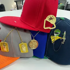 Alfileres de marco de Venta caliente personalizados alfileres de sombrero de borde rhinestone starboy equipado alfileres de sombrero mexicano para sombreros