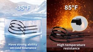 أربطة كابلات من النايلون الأسود ذاتية القفل مقاسات 4+6+8+10+12 بوصة، أربطة بلاستيكية بسحاب للكابلات بعرض 0.16 بوصة باللون الأسود - Product Image 6