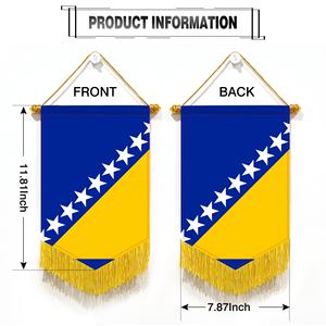 Bandera de Bosnia y Herzegovina con forma de <span class=keywords><strong>escudo</strong></span>, 20*30cm, decoración de borla inferior, adecuada para exposición cultural nacional - Product Image 2