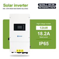 Inversor Solar Híbrido Apilable de 12KW, Trifásico, 220/380V 230/400V, IP65, Batería LiFePO4, Inversor de Almacenamiento de Energía Solar en Red