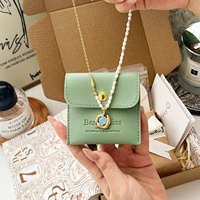 Pochette à bijoux en cuir PU personnalisée avec logo FSC, sac d'emballage pour bijoux, pochette en cuir, sac cadeau pour boucles d'oreilles, colliers, bracelets