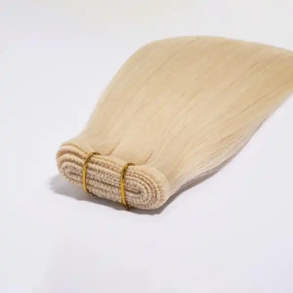 Extensiones de cabello Remy virgen humano de seda India rusa europea de PU cruda de cutícula alineada paquetes planos doble drwan trama rizada