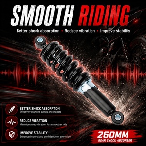 Amortiguador Trasero Universal de 260 mm, Suspensión Ajustable con Resorte de 10 mm para Motocicletas de Cross, Quads, Buggies y ATVs de 50cc a <span class=keywords><strong>125cc</strong></span> - Product Image 1