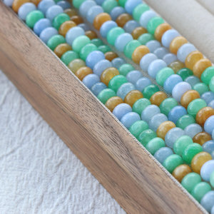 <span class=keywords><strong>Jade</strong></span> <span class=keywords><strong>de</strong></span> primavera coloreado Jiny, cuentas <span class=keywords><strong>de</strong></span> ábaco <span class=keywords><strong>de</strong></span> <span class=keywords><strong>jade</strong></span> blanco, birmano, optimizado en colores amarillo y azul. - Product Image 2