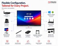 Tableau interactif plat LED 4K FHD de 75 pouces avec systèmes de double commande par stylet/tactile, tableau blanc intelligent pour l'éducation en classe