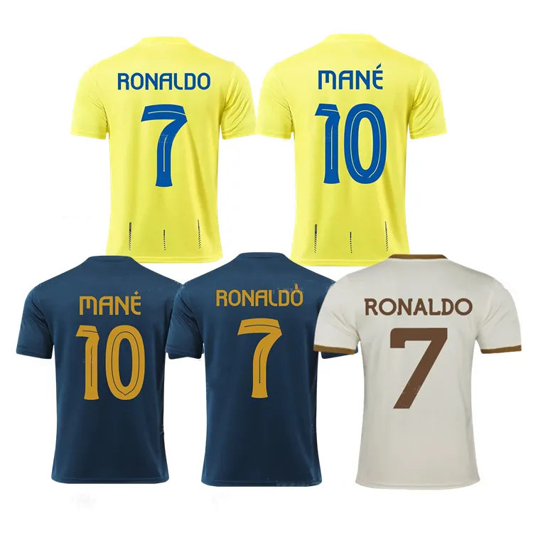 2023 2024 New Season Thailand Quality Ronaldo 7 Mane 10 Fans Version Home Away Custom Name Football Uniform Soccer Wear Jerseys