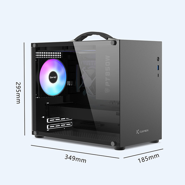 Power Train X100 M-ATX Portable Computer Case MicroATX Mini-ITX/ATX Motherboard Supported Mid Tower Rack U3 Type-C Desktop Stock