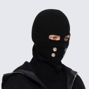 Cagoule de ski en tricot fait main, motif découpé, avec quatre œillets métalliques en laine, respirante, imperméable, pour le travail, la pêche et le quotidien - Product Image 3