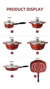 Commercio all'ingrosso pentole e padelle Set padelle 23 pezzi antiaderenti in granito cucina cucina in alluminio Set pentole Marmite De Cuisine - Product Image 5