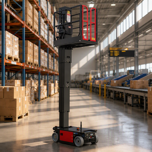 Plateforme élévatrice mobile autotractée à mât vertical de 4 m et 227 kg, hydraulique, pour une personne, idéale pour les travaux en hauteur en intérieur - Product Image 6