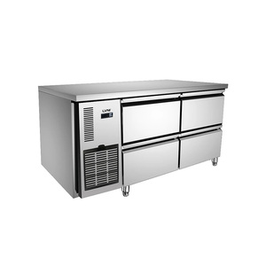 <span class=keywords><strong>Tiroirs</strong></span> de comptoir de réfrigérateur commerciaux avec 4 portes en acier inoxydable Mode de refroidissement par air sous le tiroir de congélateur de comptoir - Product Image 1