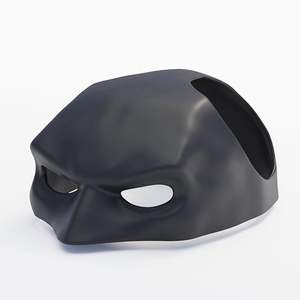 Schwarzer TPE Gummi Andere Haustier bekleidung Zubehör König Katze Fledermaus Kostüm Cosplay Maske Kopf - Product Image 2