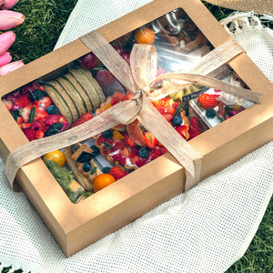 <span class=keywords><strong>Ins</strong></span> hot picnic cookie tiramisù sandwich dessert cake scatola da picnic kraft in carta ondulata - Product Image 3