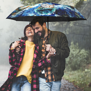 1 Parapluie Pliant Personnalisé avec Nom de Bateau et Motif Marin, Sans Minimum de Commande, Cadeau d'Aventure <span class=keywords><strong>en</strong></span> Mer, Impression UV, Parapluie Personnalisé - Product Image 5