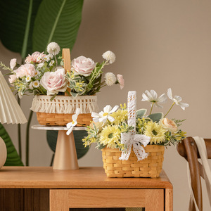 Panier de fleurs artificielles Haiyi avec tournesols et fruits, 30 cm, décoration de bureau pour salon ou vitrine - Product Image 4