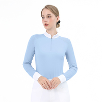 Chemise d'équitation à fermeture éclair invisible RTS, manches longues, séchage rapide, extensible dans quatre directions, pour femmes.