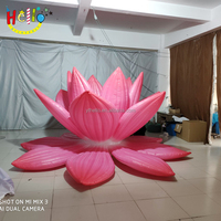 Fleur de lotus gonflable géante indienne, éclairage LED au sol personnalisé, pour décoration de mariage