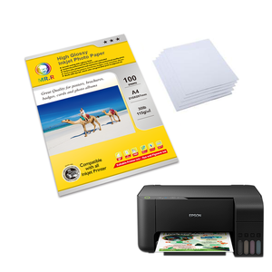 Papier <span class=keywords><strong>photo</strong></span> jet d'encre brillant simple face MR.R 210x297mm avec 100 feuilles par paquet 115gsm 30LB - Product Image 3