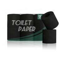 Rouleau de papier toilette en relief écologique pour salle de bain, papier hygiénique imprimé bon marché, 3 plis, couleur rouge noir
