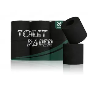Papier toilette gaufré, mouchoir imprimé, couleur 3 plis, rouge et noir, rouleau de salle de bain bon marché