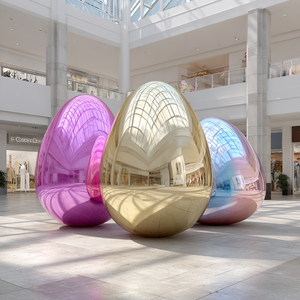 Miroir gonflable oeufs de pâques <span class=keywords><strong>m</strong></span>étalliques brillants ballons <span class=keywords><strong>disco</strong></span> géants PVC sphère flottante décoration d'événement accessoires de fête en gros - Product Image 2