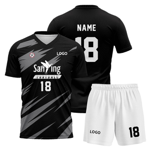 Conjunto <span class=keywords><strong>de</strong></span> Uniforme <span class=keywords><strong>de</strong></span> <span class=keywords><strong>Entrenamiento</strong></span> <span class=keywords><strong>de</strong></span> Fútbol para Hombre con Logotipo Personalizado, 100% Poliéster, Transpirable, <span class=keywords><strong>de</strong></span> Secado Rápido, Sudadera Elástica con Mangas Cortas - Product Image 3