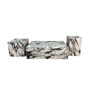 Marble Patterned <b>Coffee</b> <b>Table</b> Faux Marble Slab <b>Box</b> Design Minimalist Light Luxury Style Side <b>Table</b> - Product Image 4