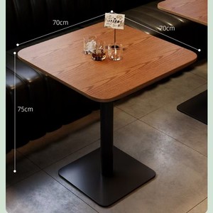 Mesa de Bar Redonda de Madera Maciza Comercial Moderna para Uso en Hoteles y Apartamentos, 4 Plazas - Product Image 3