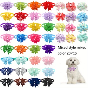 KingHon 20 piezas/bolsa, lazos de cinta de 3 pulgadas para el cuello de gatos y perros, lazos para el pelo de niñas, accesorios para el cabello de niños, coleteros bonitos - Product Image 2