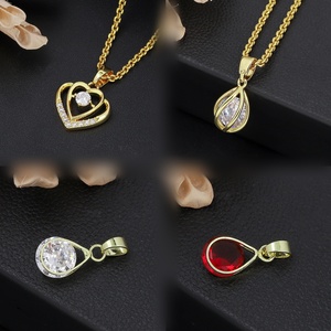 Collier DIY plaqué or 18 carats JXX avec pendentif en zircon coloré pour femmes et enfants, fabriqué en laiton - Product Image 1