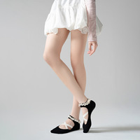 Elegante Spitzen-Rüschen-Ballett-Yoga-Socken mit Doppelseitigem Silikon-Grip, Rutschfeste Barre-Socken mit Kreuzelastikbändern und Individuellem Logo